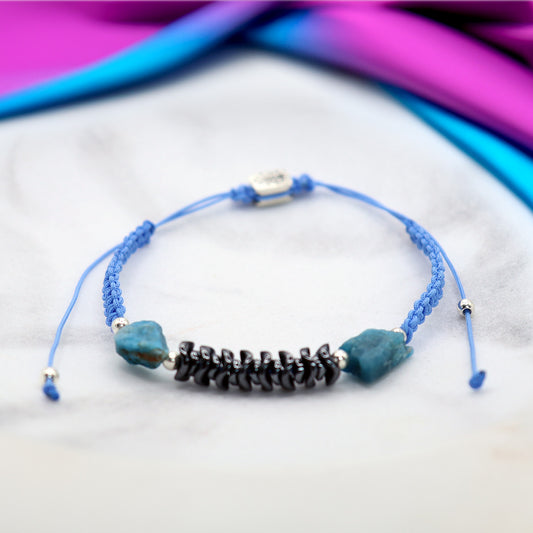 Apatite - Twin Stones Hematite Bracelet